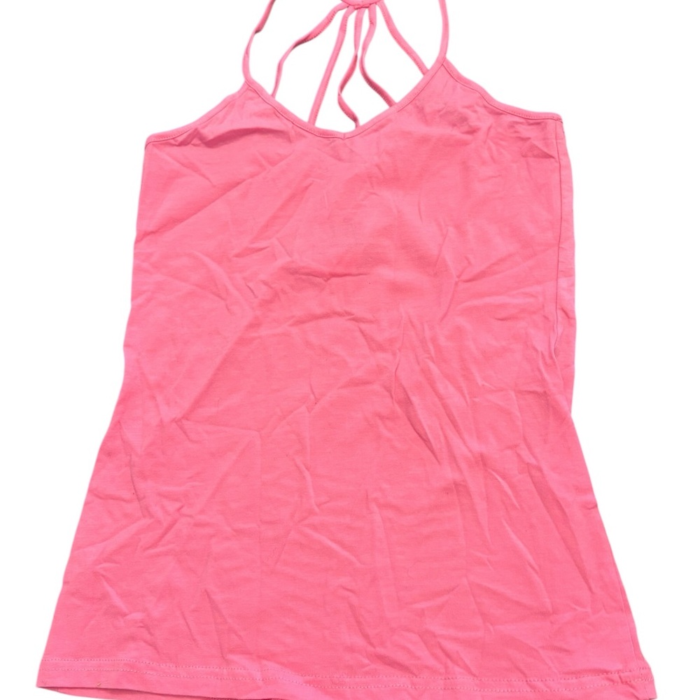 Bright Pink Tank Top Strappy Back Size Small Tagless Yoga Gym Summer